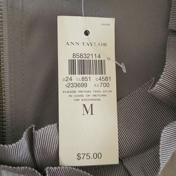 Ann Taylor Silk Sleeveless Blouse Grey Size M NWT - Picture 5 of 6
